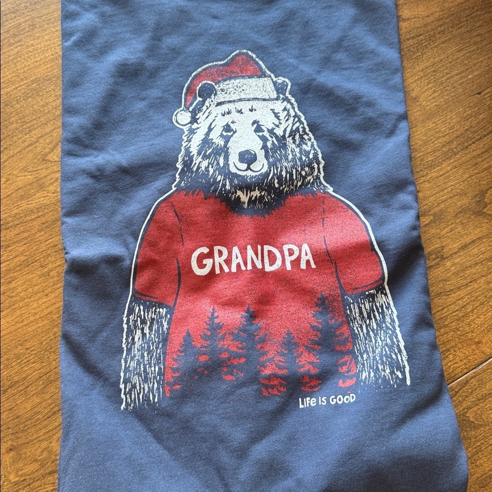 Life is Good Grandpa Santa Bear Long Sleeve Tee